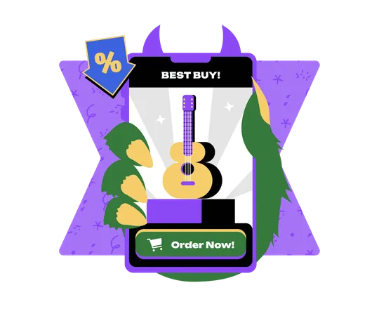 Best Buy al comprar guitarra en línea  Ilustración