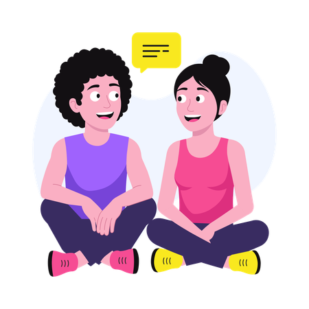 Melhores amigos conversando  Ilustração