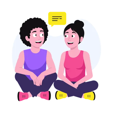 Melhores amigos conversando  Ilustração