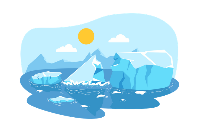 Melting Glacier  Illustration