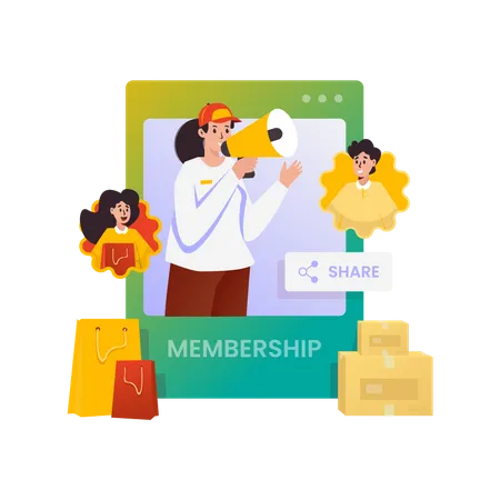 Share Membership Program For Customer Loyalty Concept Illustration