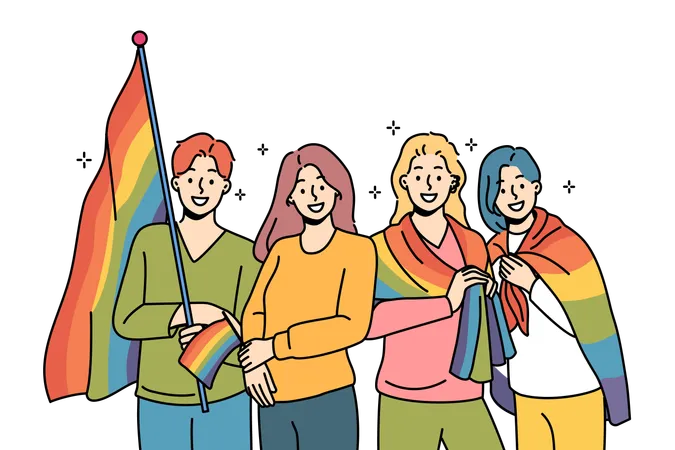 Membres de la communauté lgbtq  Illustration