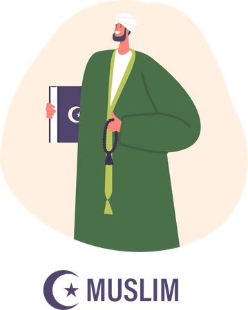 Membro devoto do clero muçulmano  Ilustração