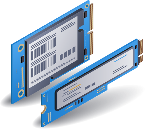 Memoria ram de computadora SSD de alta velocidad  Ilustración