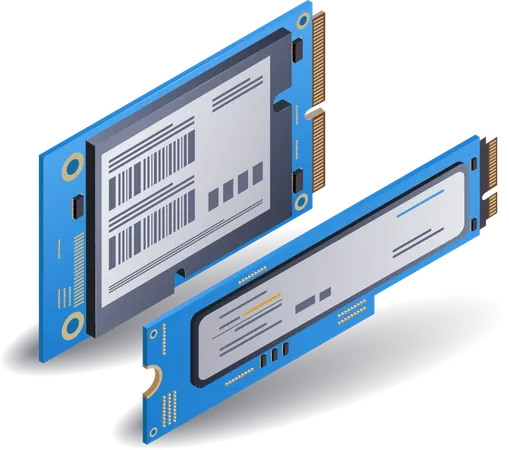 Memoria ram de computadora SSD de alta velocidad  Ilustración