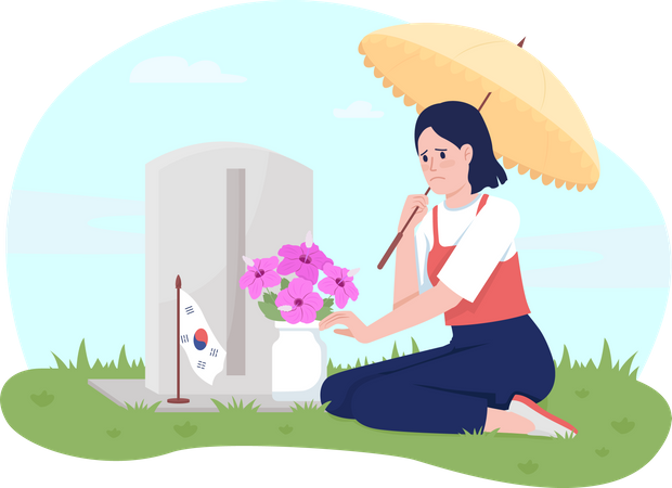 Memorial day in Korea  Illustration