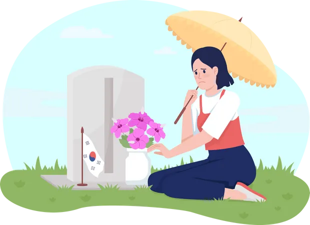 Memorial day in Korea Illustration