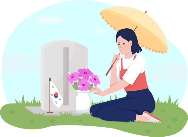 Memorial day in Korea  Illustration