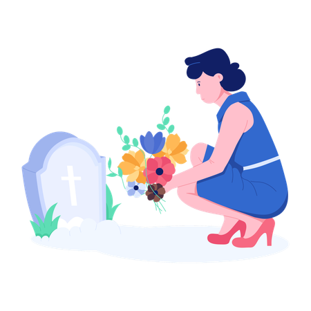 Memorial Flowers  Illustration