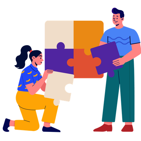 Men and Women Collaborate to Develop Strategies  Illustration