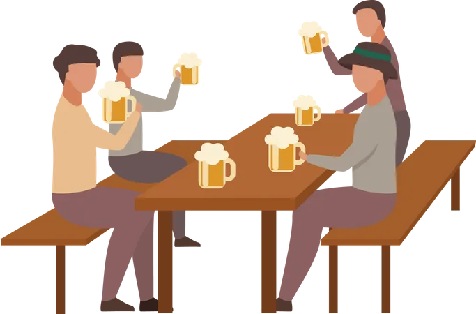 Men celebrating beer festival  Illustration