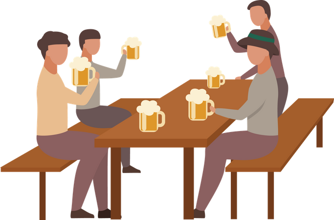 Men celebrating beer festival  Illustration