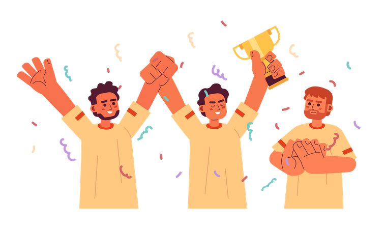 Men celebrating victory  Illustration