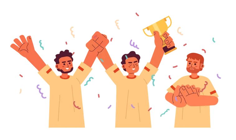 Men celebrating victory  Illustration