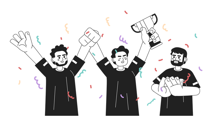 Men celebrating victory  Illustration