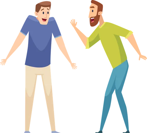 Men conversation each other  Illustration