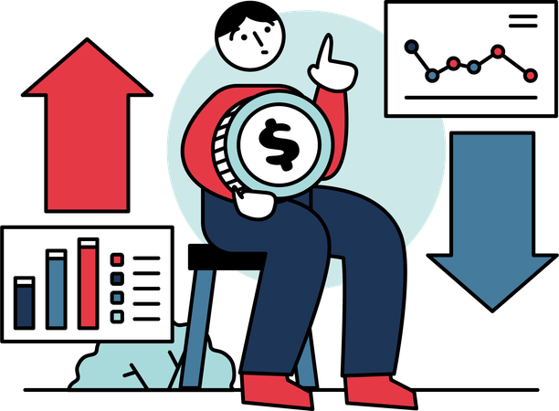 Men Define Stock Market  Illustration