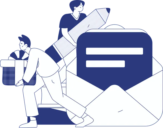 Men doing Customer Analysis  Illustration