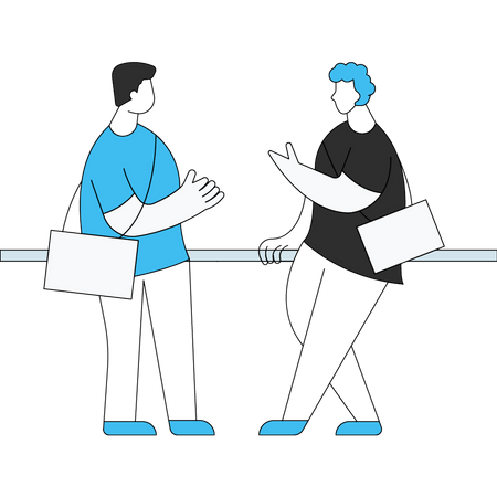 Men doing gossip  イラスト