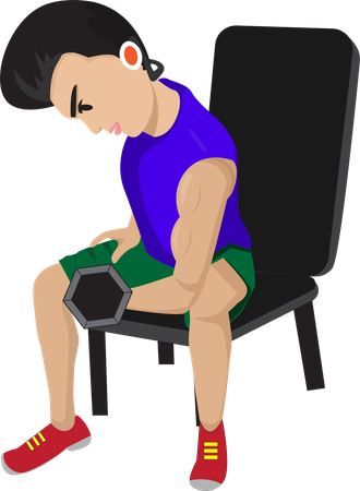 Men exercising by lifting weight  Illustration