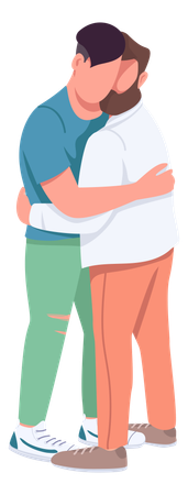 Men hugging  Illustration
