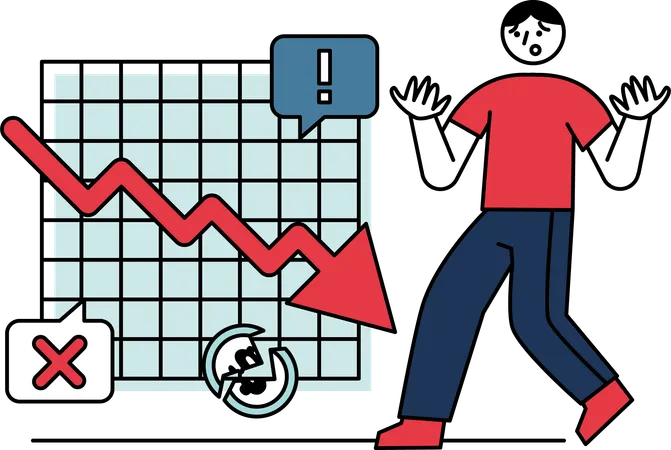 Men Make Mistakes Analyzing The Stock Market Illustrates The Dynamics Of Buying Selling Including Symbols Such As Charts Stock Tickers And Graphs To Represent Market Trends Volatility And Investor Sentiment These Illustrations Can Be Used In Presentations Articles Or Educational Materials To Visually Explain Stock Market Related Concepts Illustration
