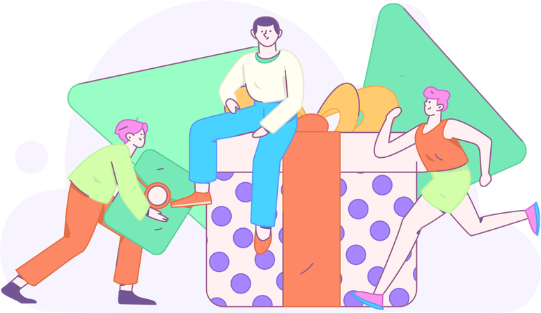 Men receives shopping cashback  Illustration