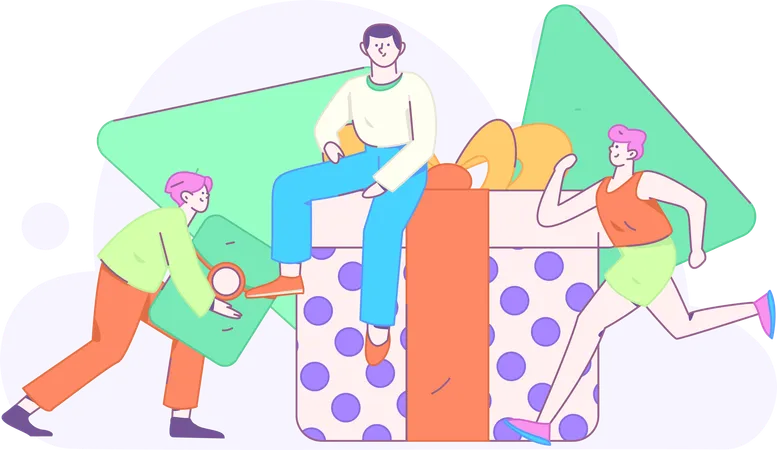 Men receives shopping cashback  Illustration