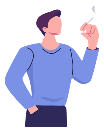 Men smoking pose  Illustration