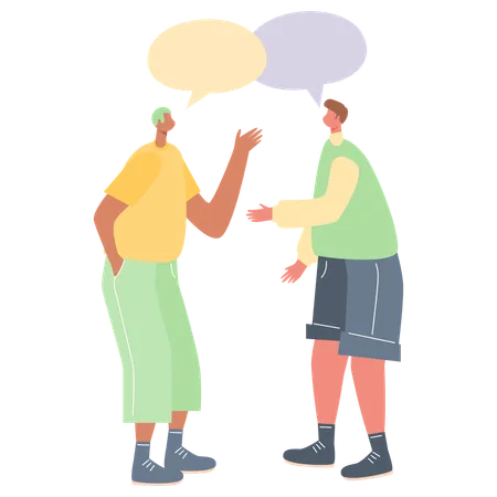 Men Talking to each other  Illustration