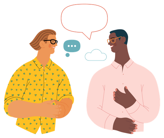 Men talking with each other Illustration