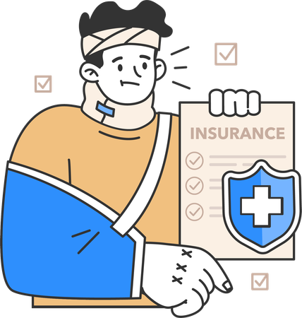 Men with health Insurance  Illustration