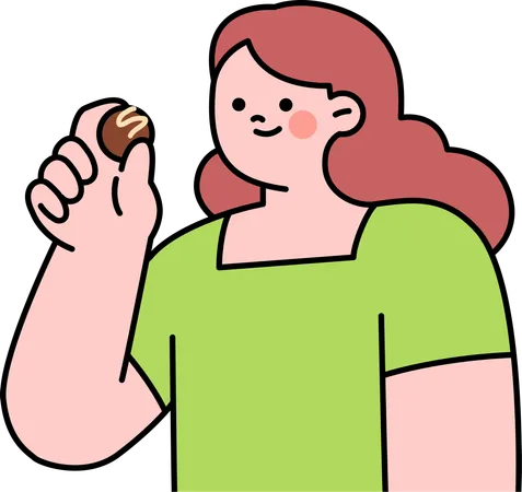 A menina adora comer chocolates  Ilustração