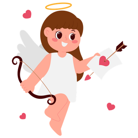 Carta de amor de anjo menina  Ilustração