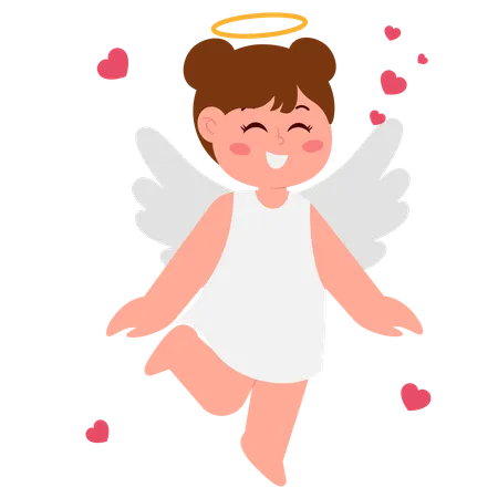 Menina anjo com asas  Ilustração