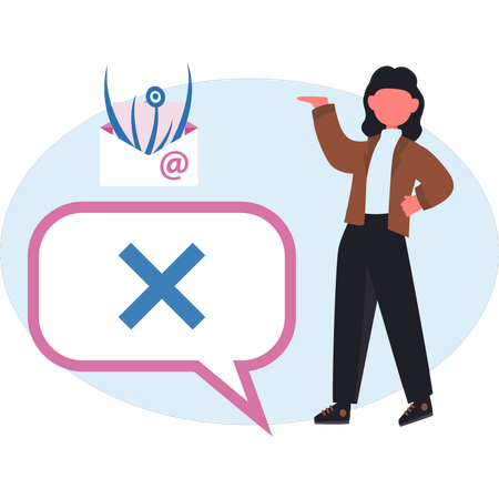Menina cancelando correio  Ilustração