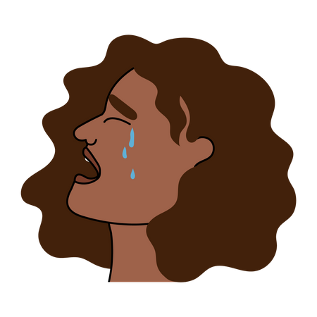 Garota chorando  Ilustração