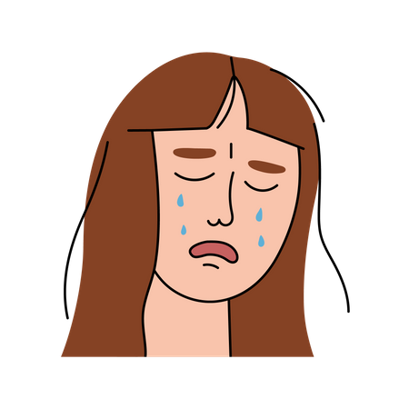 Garota chorando  Ilustração