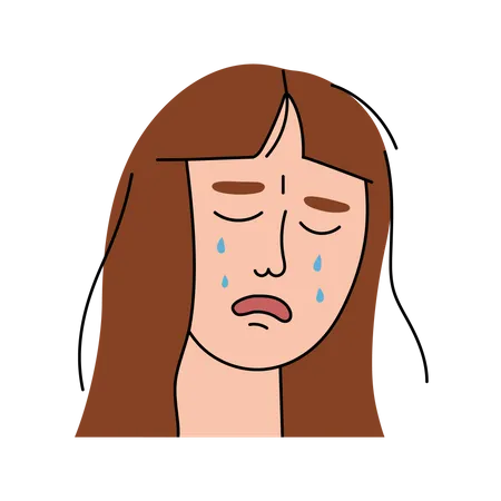 Garota chorando  Ilustração