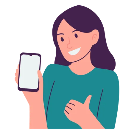 Menina com celular  Ilustração