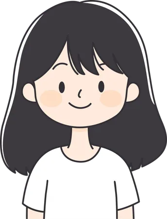 Menina com expressão sorridente  Ilustração