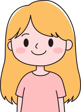 Menina com expressão sorridente  Ilustração