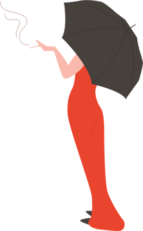 Menina com guarda-chuva  Ilustração