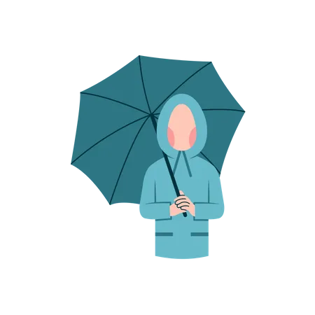 Menina com guarda-chuva  Ilustração