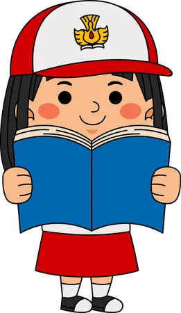 Menina com livro  Ilustração