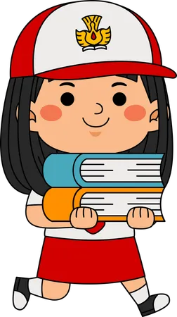 Menina com livro  Ilustração