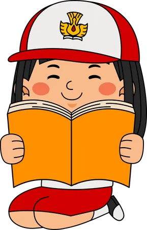 Menina com livro  Ilustração