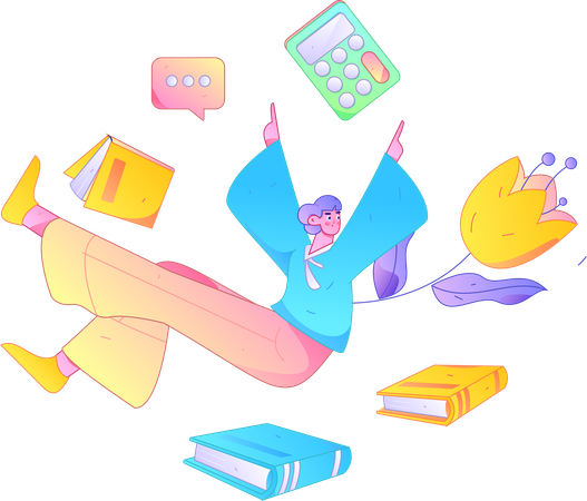 Menina com livros  Illustration