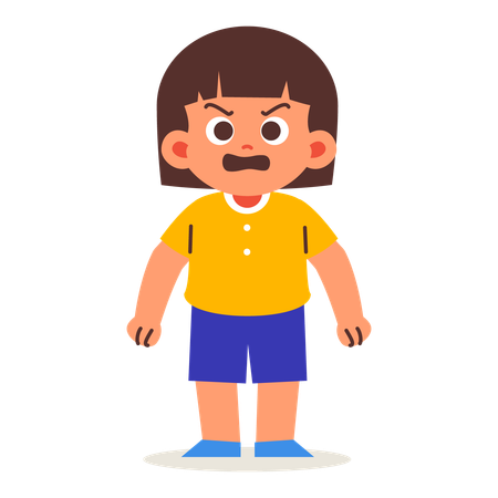 Menina com raiva  Ilustração