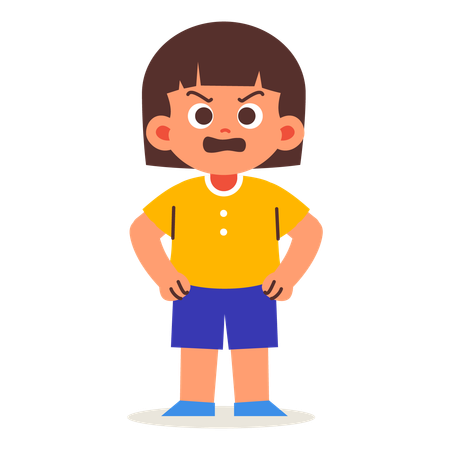 Menina com raiva  Ilustração